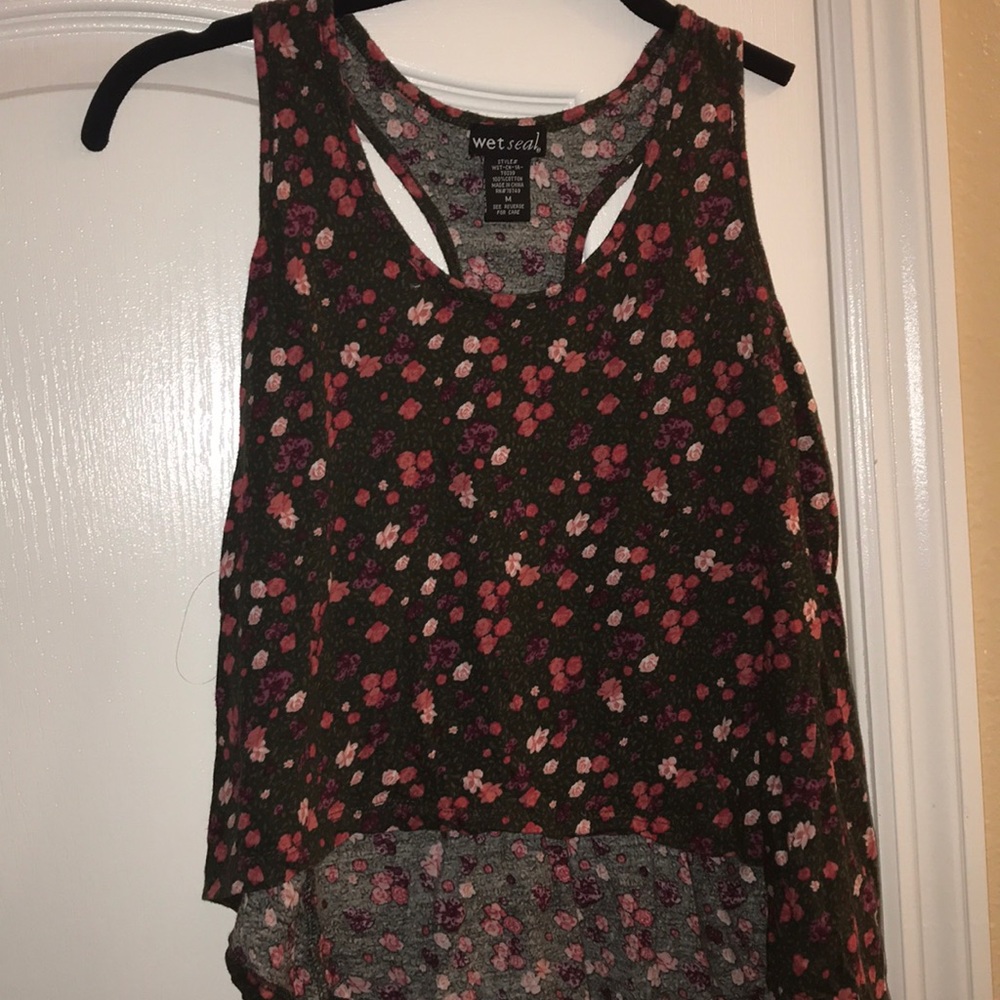 Floral cropped tank top